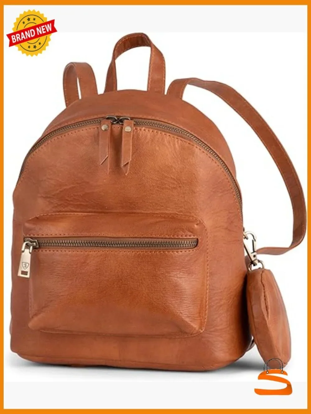 Vintage Genuine Leather Mini Backpack Purse with Pockets